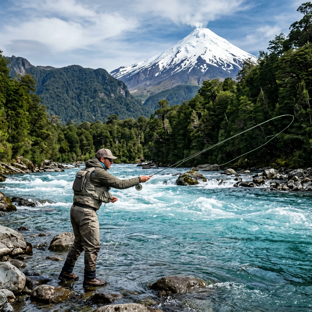 Pesca con mosca en la Región de Los Lagos